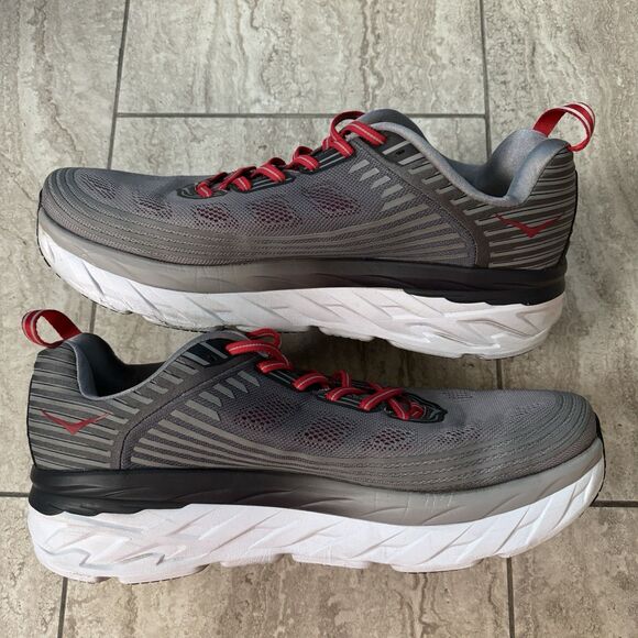 HOKA Bondi 6 Alloy Steel Gray Running Shoes Sneakers 1019269 Men’s Size 14 - Picture 10 of 12